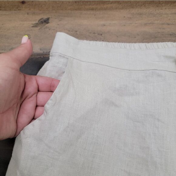 XIMO Relaxed Linen Summer Pants Joggers Back Casual Lagenlook W/ Pockets Size L - Picture 3 of 10
